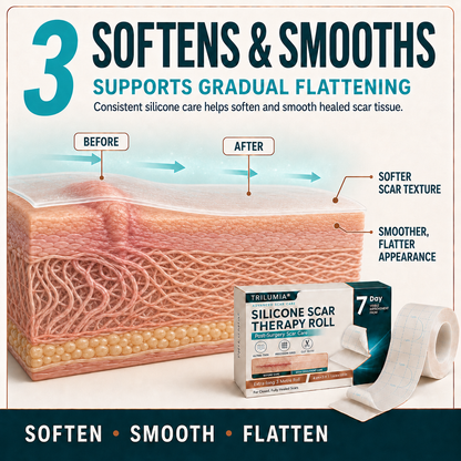 🥕Trilumia® Silicone Scar Therapy Roll — Custom-Fit Care for Long, Raised Surgical Scars